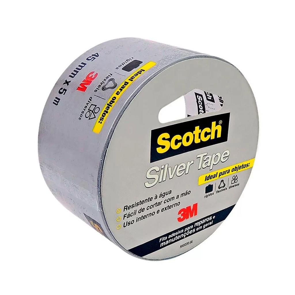 Fita Adesiva Silver Tape Scotch 5 Metros 45mm 3M do Brasil em Oferta na Shopee