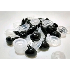 100 Fuça Focinhos Preto para Pelúcia e Amigurumi 7x9 mm