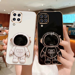 Para Samsung Galaxy A20S A32 4G A72 A22 5G A7 2018 J7PRO A52/A52S A72 Porta-Objetos Dobrável Astronauta Capa De Suporte De Silicone
