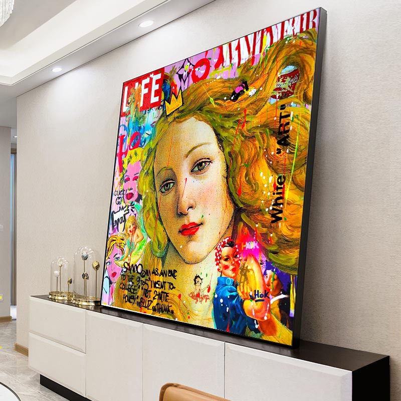 Quadro Decorativo Graffiti arte sexy tamanho grande Decorção para sala casa cozinha quarto Poster decorativo  abstrata pintura colorida pop arte #02