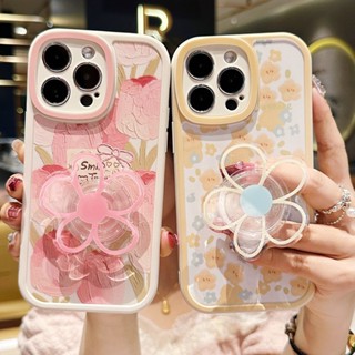 Caixa De Proteção Para iPhone 14 13 Pro Max SE 2020 XS X XR 7 8 Plus Transparente Telefone Com Suporte De Flores Capa À Prova De Choque
