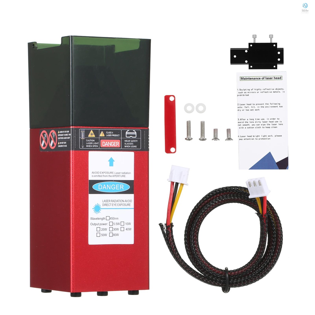 Módulo Laser De 450nm 80W Cabeçote De Gravação A Alta Velocidade Impressora 3D Router Las CNC