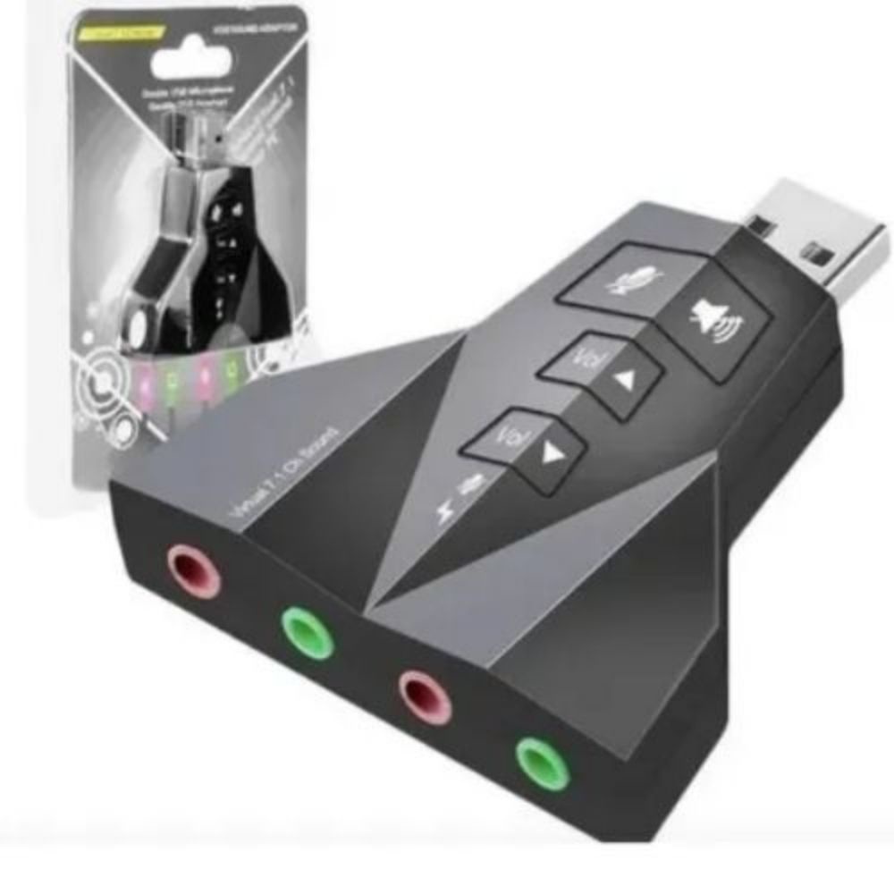 Adaptador Placa De Som Audio Usb Externa 7.1 2.0 Pc Notebook