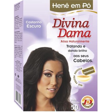 DIVINA DAMA HENE EM PO CASTANHO ESCURO 50GR