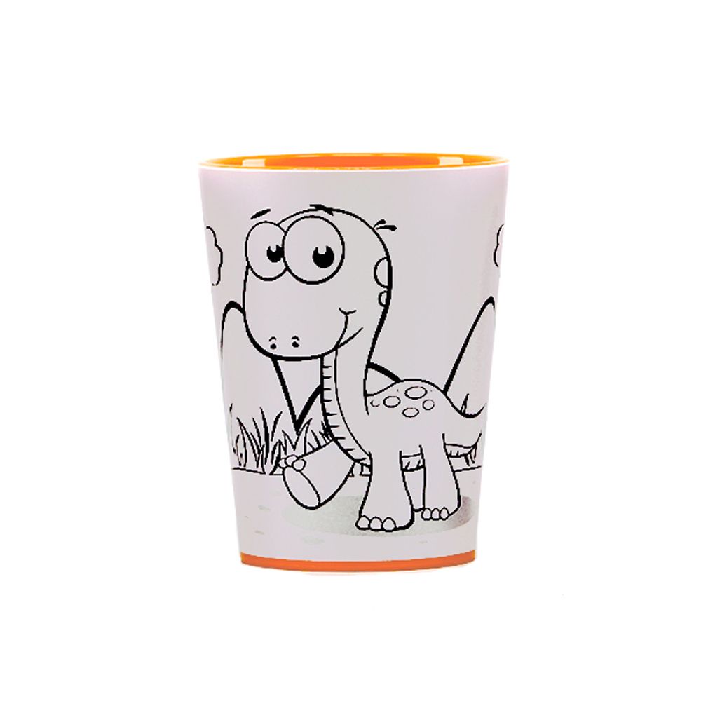 Copo para Colorir Color Cup Dinossauro - Laranja 10cm - 01 unidade - Rizzo Embalagens em Oferta na Shopee