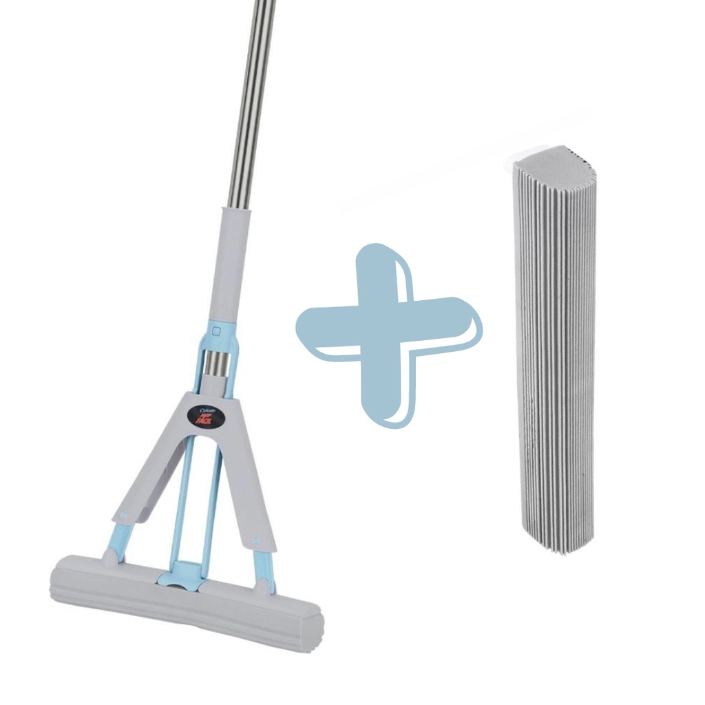 Kit Novo Mop Facil Rodo PVA Magico Celeste CLT-901A + 1 Refil CLT-905A