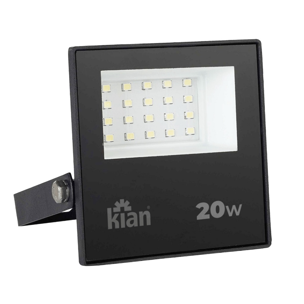 Projetor Holofote Led 20W 3000K Preto Kian em Oferta na Shopee