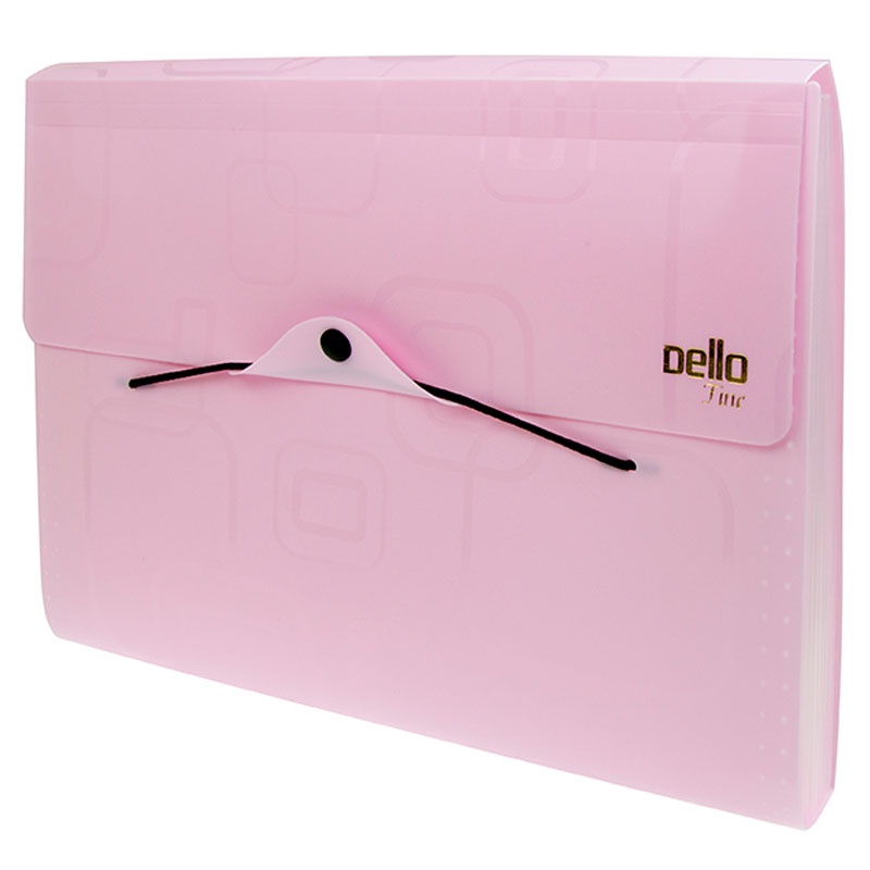 Pasta sanfonada A4 com 12 divisórias Rosa 6070.Q Dello