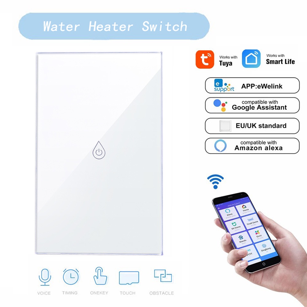 Interruptor De Caldeira Inteligente WiFi 20A 4400w Aquecedor De Água Smart Life Tuya APP Controle Remoto Alexa Echo Google Home Voice Control