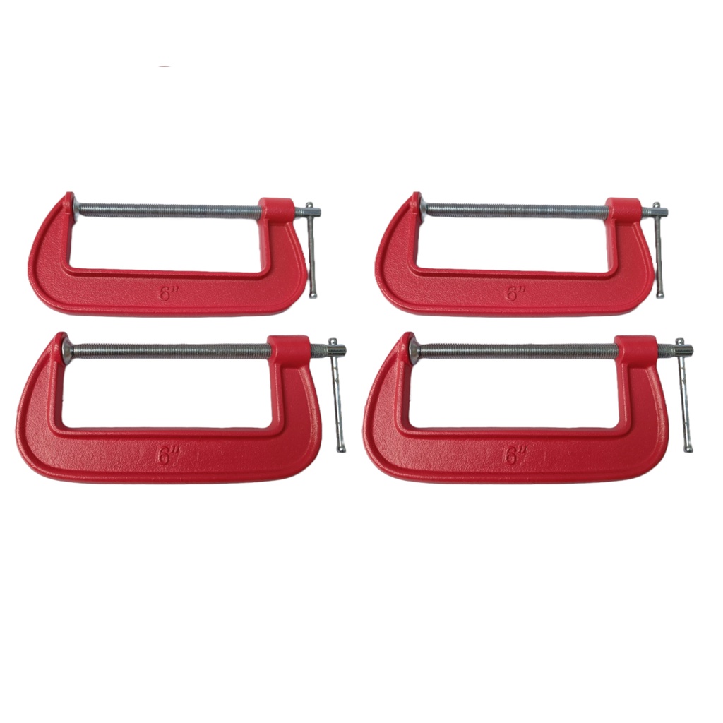 Kit 4 Grampo Sargento Tipo C 6 Polegadas em Ferro Reforçado