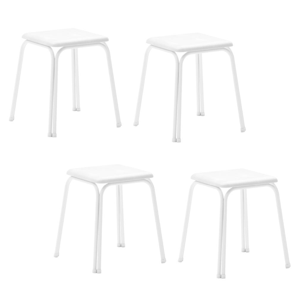 Conjunto 4 Banquetas Napa Branca Carraro em Oferta na Shopee