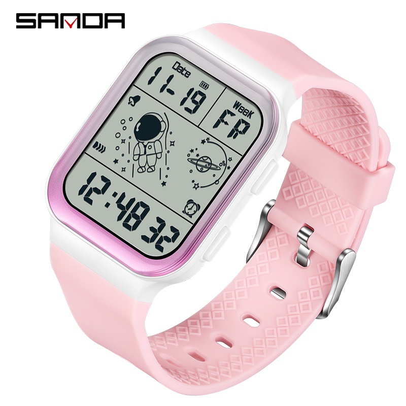 SANDA Relógio Gradiente À Prova D'água Esportivo De Luxo Moda LED Digital Multifuncional SD6052-16