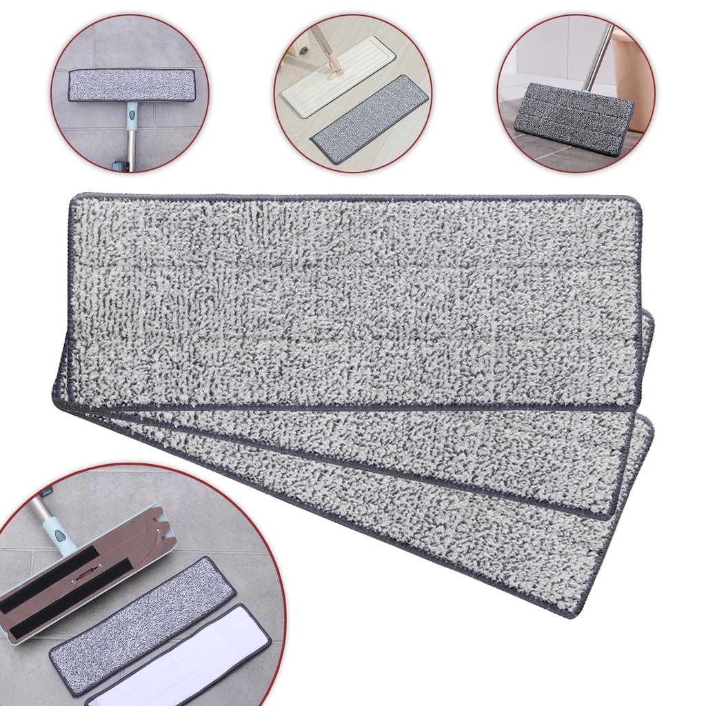 Kit 3 Unidades Refil Para Rodo Mop Flat Microfibra Esfregão