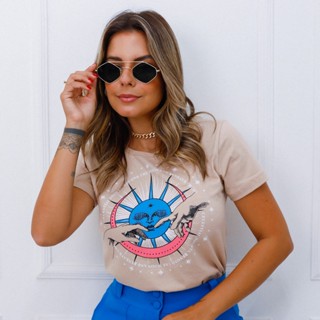 Blusa Feminina Camiseta Escolha Cor e Tamanho 100% Algodão Malha Premium Manga Curta Gola Redonda