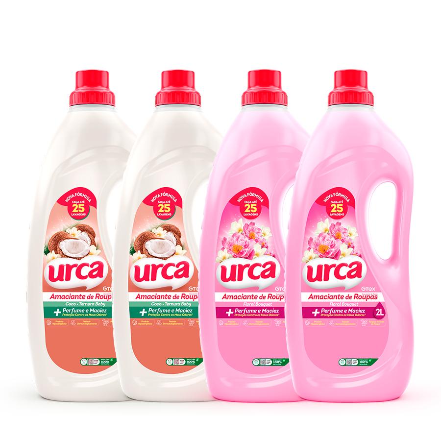 Kit 2 Amaciante Urca Ternura Baby - 2L + 2 AMACIANTE URCA FLORAL ROSA 2L em Oferta na Shopee