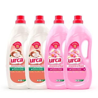 Kit 2 Amaciante Urca Ternura Baby - 2L + 2 AMACIANTE URCA FLORAL ROSA 2L