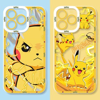 Capa Capinha Case iphone 15 6 6s 6s 7 8 Plus 11 12 13 mini 14 Pro Max XR XS pikachu De anime Fofo E Transparente