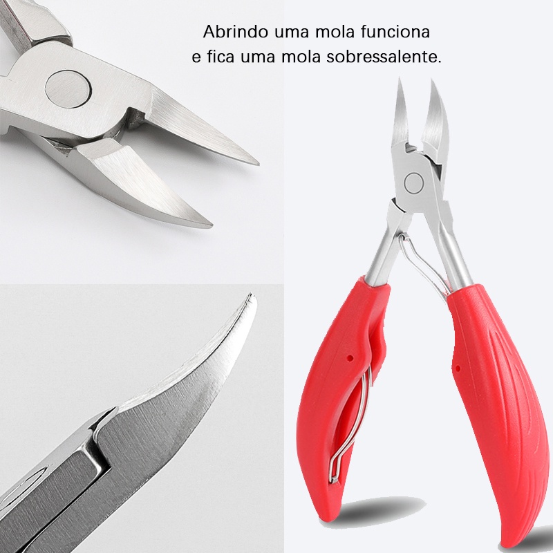 Alicate De Corte De Unha Ferro 11cm Profissional Manicure Desencravador De Unha Profissional Corte Curvo