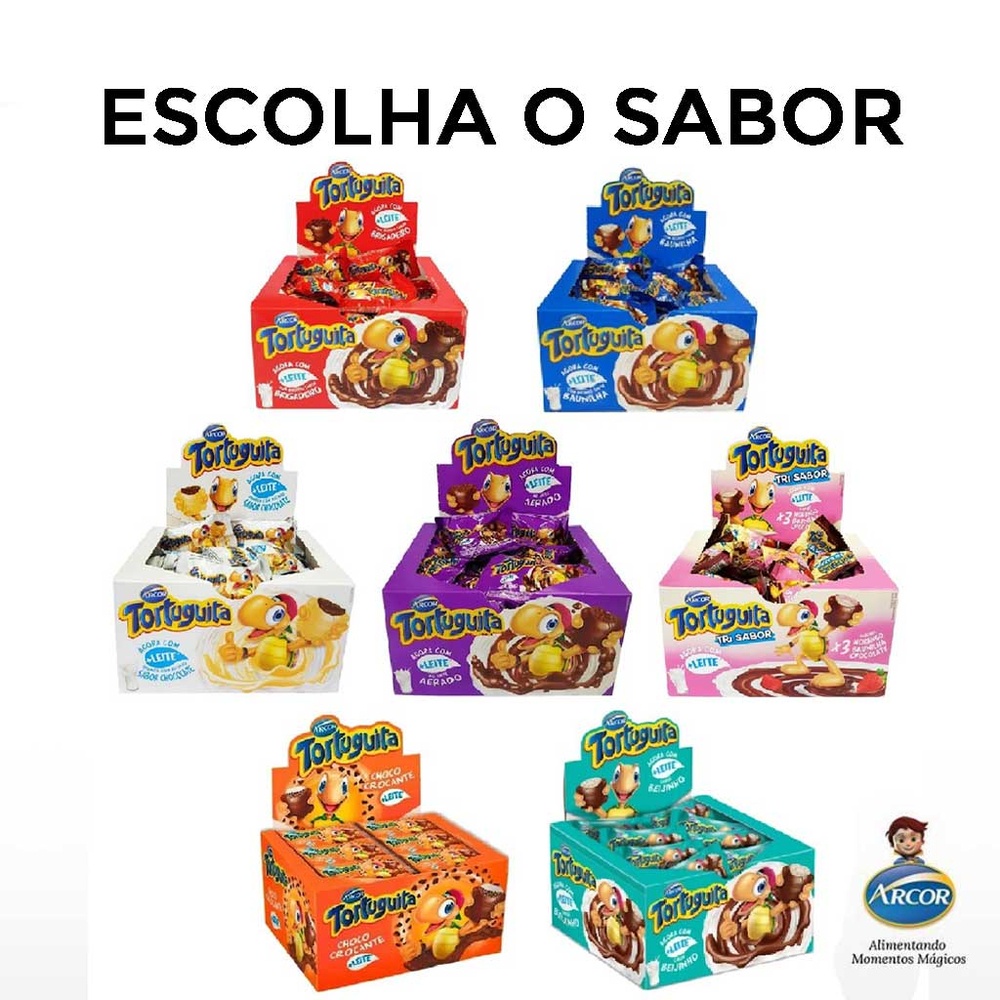 Chocolate Tortuguita Escolha o Sabor c/24 - Arcor