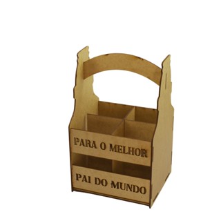 PORTA CERVEJA PARA O MELHOR PAI DO MUNDO PRESENTE E LEMBRANÇA PARA O DIA DOS PAIS 16,2x14x27 - MDF