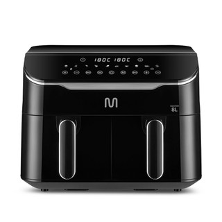 Fritadeira Elétrica sem óleo Air Fryer 8L Preta com 2 Gavetas 1800W 127V Multi - GO219 em Oferta na Shopee