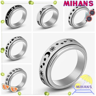 MIHAN Moda Giratória Homens Mulheres Anéis Giratórios De Ansiedade Biker Jóias Giratórias Em Aço Inoxidável Anti Stress Vintage Punk