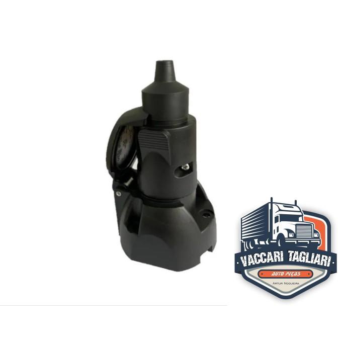 Tomada Fêmea E Tomada Macho Plug Preto Carretinha Engate