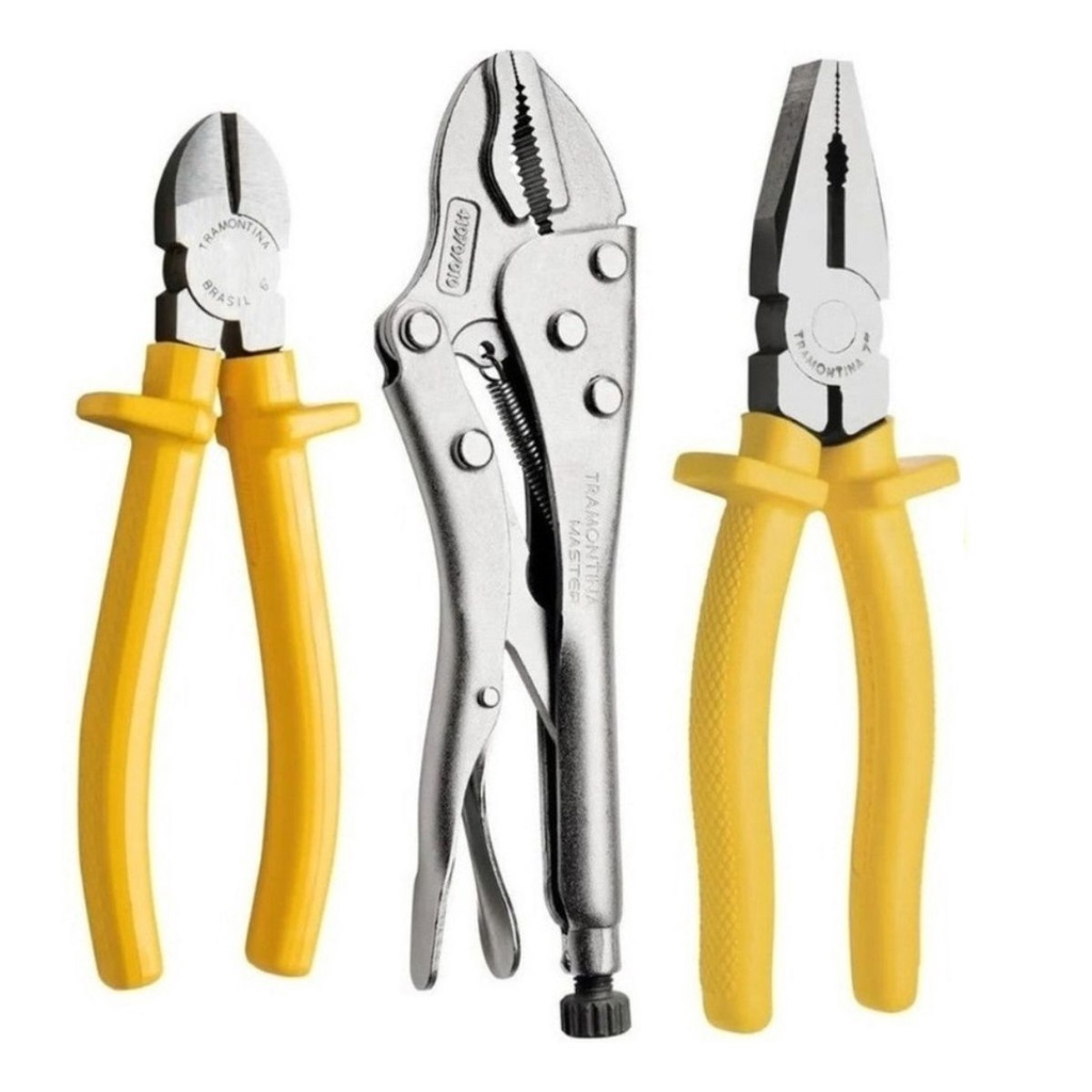 Jogo de Alicates Tramontina Universal 8  + Alicate Pressão 10  + Alicate Corte 6  - 43409109 em Oferta na Shopee