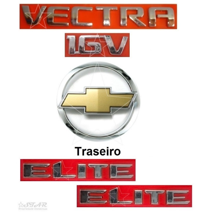 Emblemas Vectra 16v + Laterais Elite + Mala - 2006 À 2009