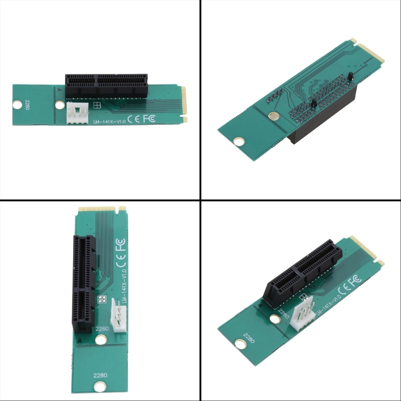 Placa Adaptadora Computador PC Para PCI-E 4X Riser Cartão Adaptador Alimentação Acessórios Lap