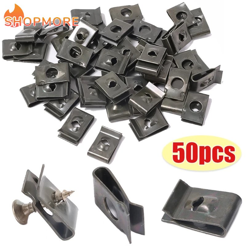 Fender 50/10Pcs Parafuso Auto-Roscante Fixo Para Carro Tipo U De Metal Placa De Pára-Choques Clipes Metálicos
