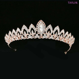 Taylor Cor Prata Liga Headband Rhinestone Cristal Acessórios Para O Cabelo Headwear Tiara De Noiva / Multicolor