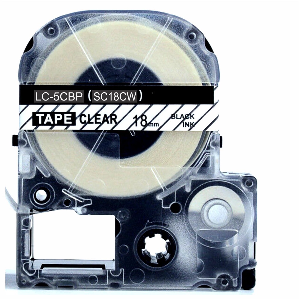 Fita LC-5CBP Compatível Para Rotulador EPSON 18mm Incolor