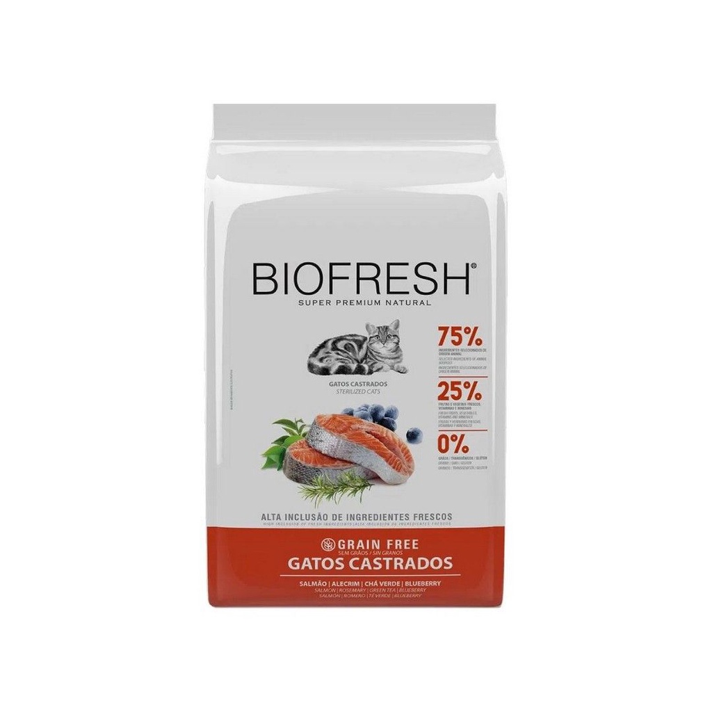 Ração para Gatos Adulto Castrado Sabor Salmão 1,5kg Biofresh