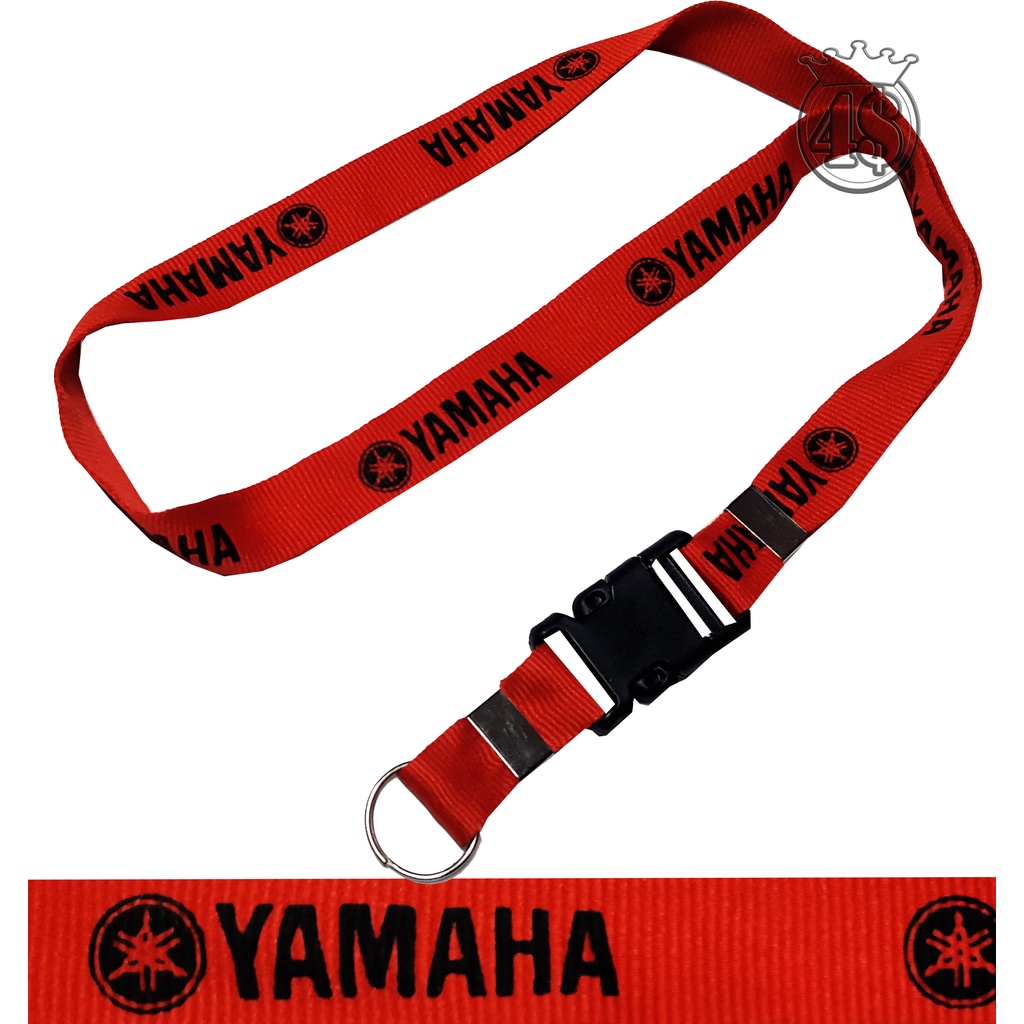 Chaveiro Yamaha Moto Cordão Porta Crachá Tirante Pescoço Crachá Engate Vermelho