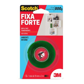 Fita dupla face fixa forte transparente 19mmx2m 3M