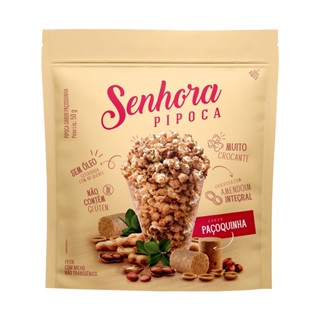 Pipoca Gourmet Doce Pronta Paçoquinha 50g - Sra Pipoca