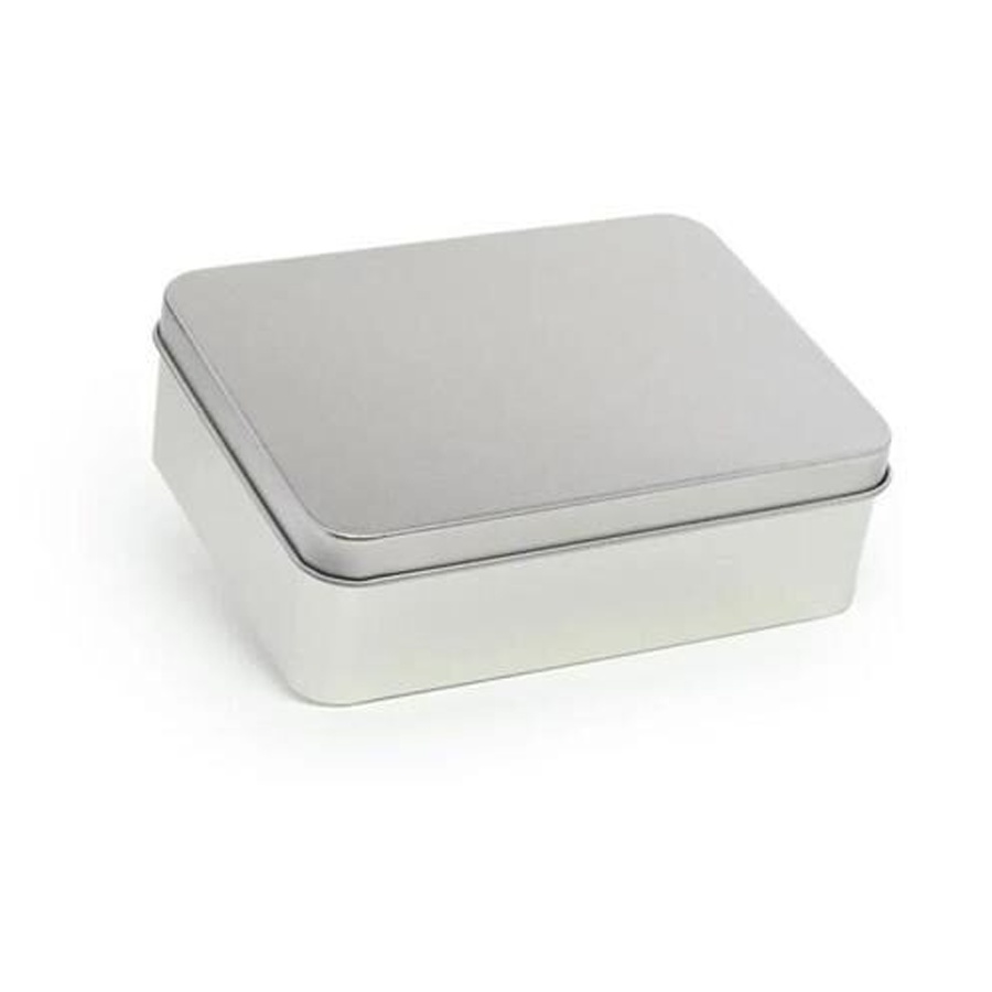 Lata Retangular - Prata - Com Tampa - 12x09x3,5cm - 06 UN - Artlille