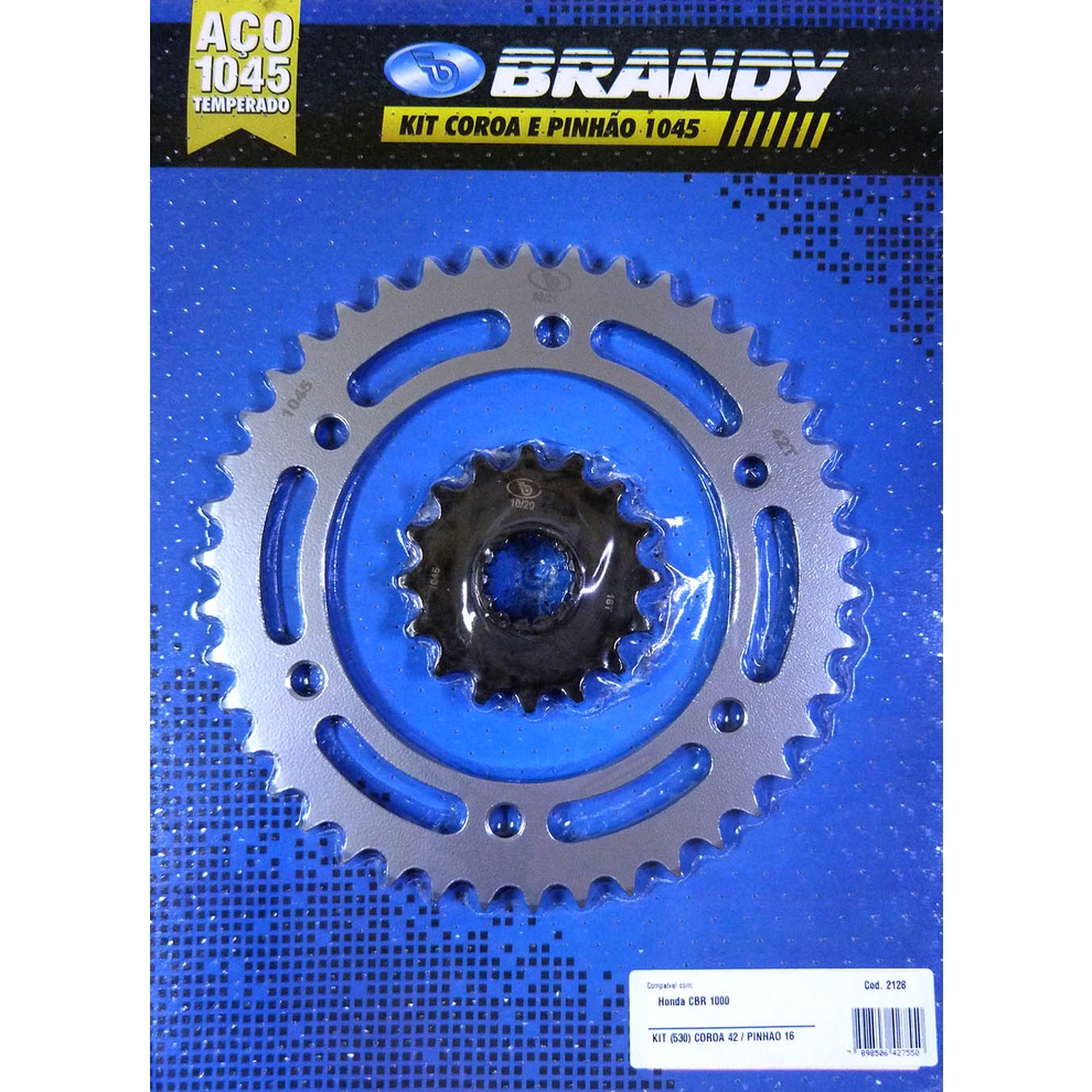 Kit Relação para Moto Honda CBR 1000 Fireblade 2004 até 2005 Sem Corrente - Brandy