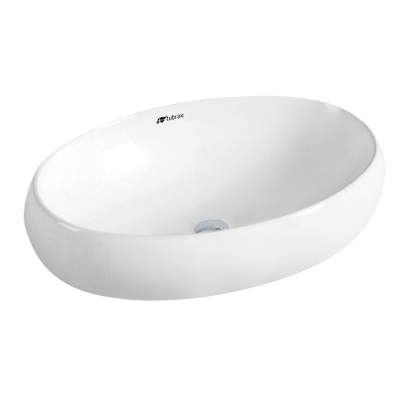 Cuba Banheiro Lavabo Em Cerâmica Louça Branca Oval 60 x 41 x 14,5 cm Apoio Tubrax - BAB0001 em Oferta na Shopee