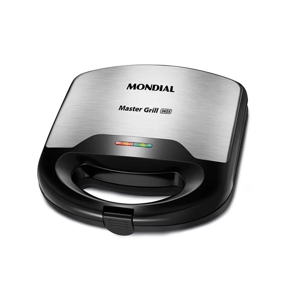 Sanduicheira Elétrica Antiaderente Chapa Master Grill 750W 127V S-20 Preto Inox Mondial