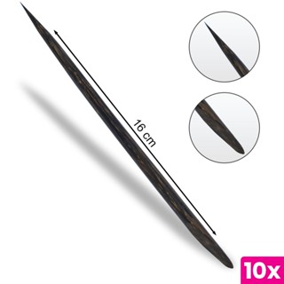Kit 10 Palito para Unhas Indiano Tucum Ponta e Chanfro 16 cm Arte Sedução Cutículas Manicure e Pedicure
