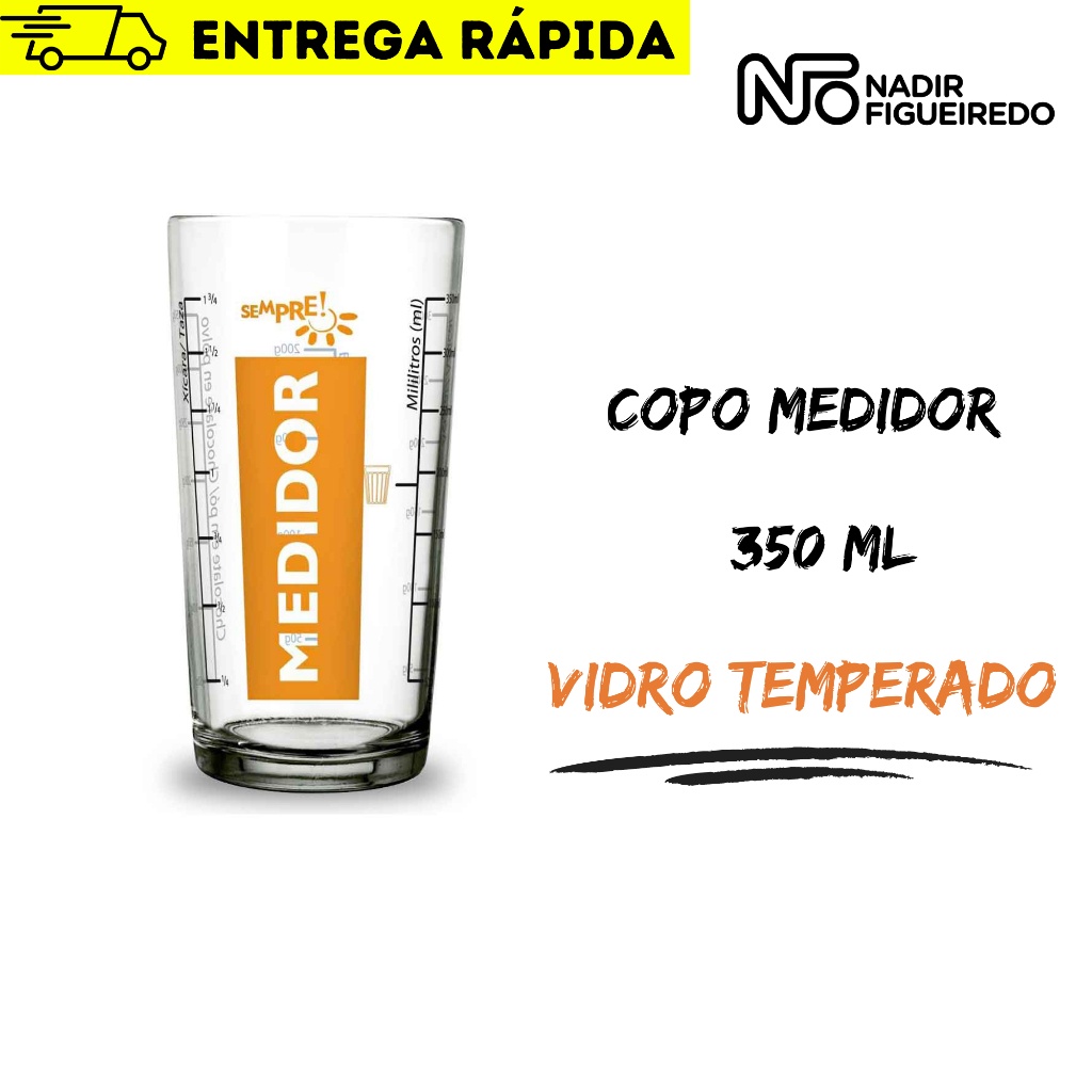 Copo Medidor 390ml Vidro Temperado - Nadir Figueiredo