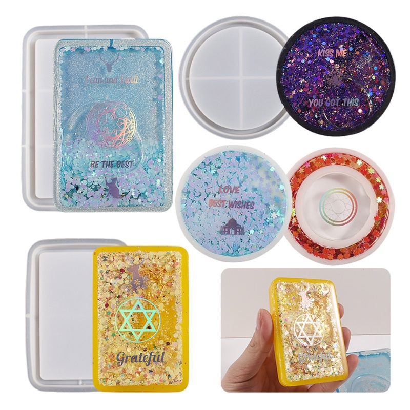 KIN Moldura De Foto Resina Epóxi Molde Geométrico Areia Movediça Pingente Cristal Moldes De Silicone DIY Decoração De Me