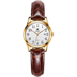 Relógio Feminino De Pulso Social Dourado Pulseira Em Couro