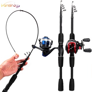 Fishing Rod Carbon Conjunto De Varas De Pesca Telescópicas De Carbono 1.5m/1.8m/2.1m Vara De Fundição Giratória De Isca Água Doce