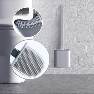 Escova Sanitária Silicone Para Limpar Vaso Privada Com Suporte Preto Cinza Branco em Oferta na Shopee