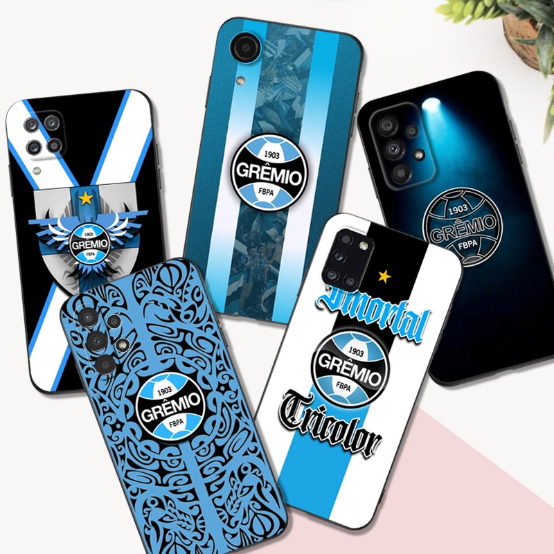 Estojo Para Samsung Galaxy M13 M33 M53 4G 5G Capa Traseira Telefone De Silicone Macio Preto tpu Gremio Crista Do Clube De Futebol