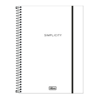 Caderno capa plástica universitário 1x1 80 folhas Neon Branco Tilibra