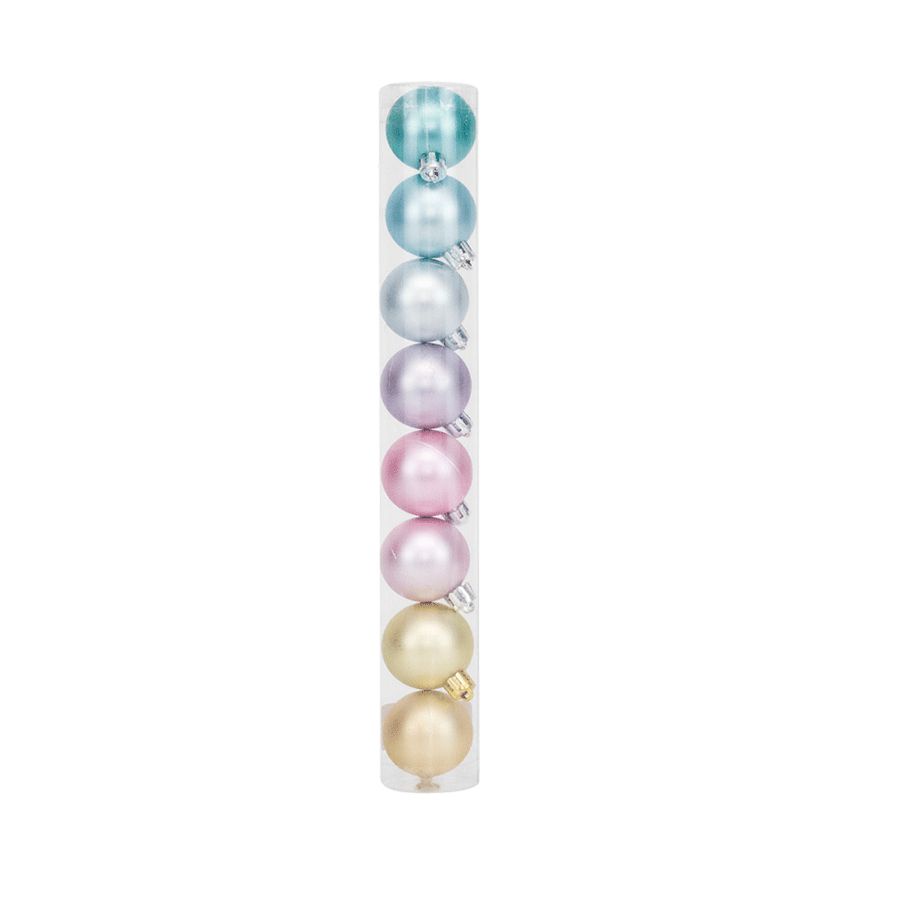 Bolas em Tubo Rainbow Mate 07cm - 08 unidades - Cromus Natal - Home & Living